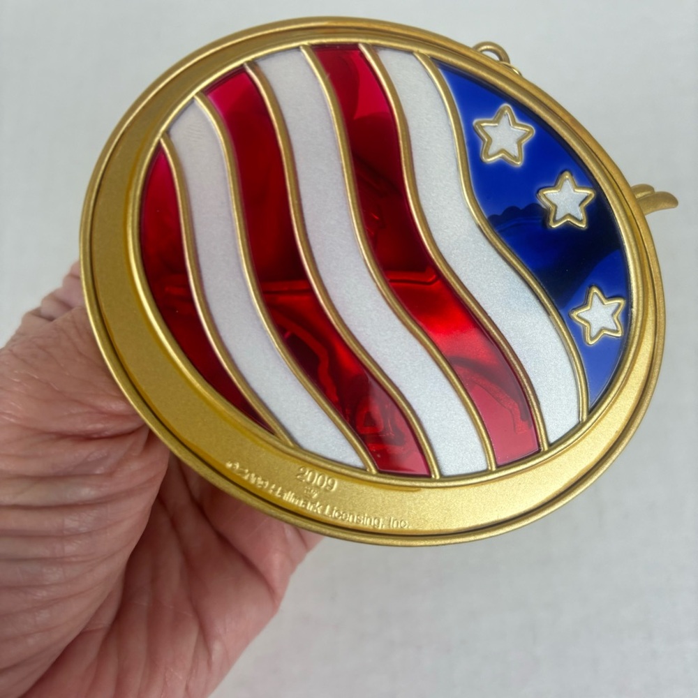 Hallmark Keepsake Ornament-Because of the Brave-original box-American flag/Eagle - Picture 9 of 9